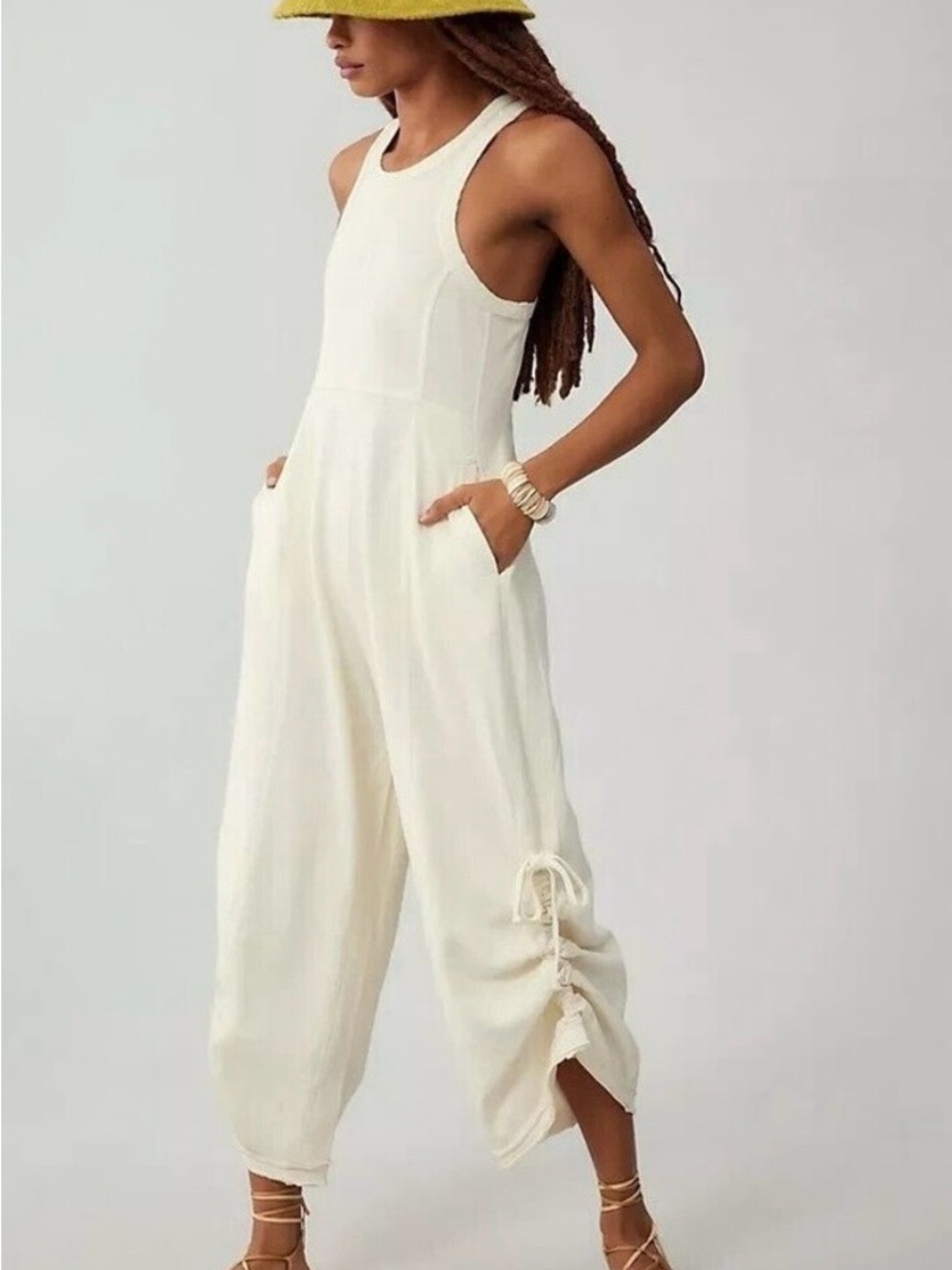 Anthropologie daily practice horizon wide leg knit Jumpsuit